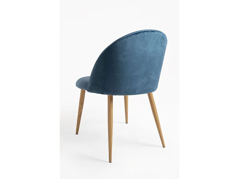 Sillas Comedor - Silla Vint Terciopelo - Azul