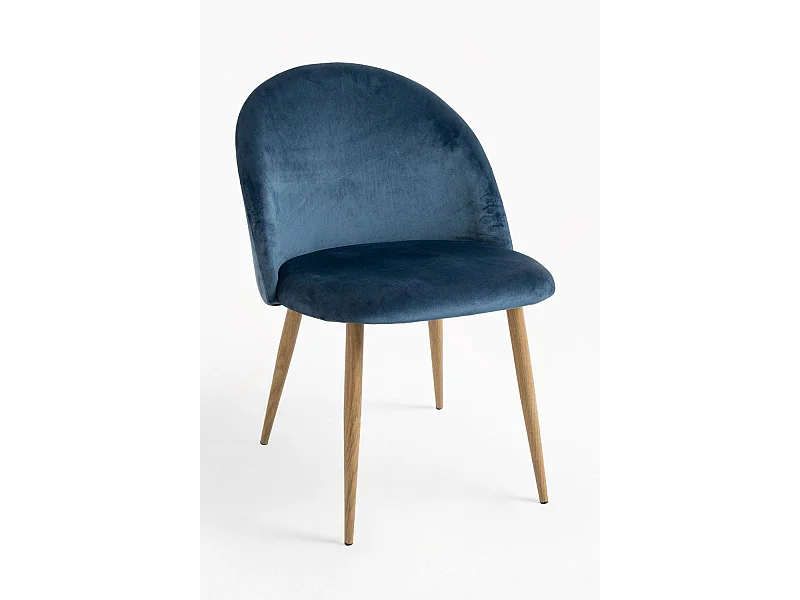 Sillas Comedor - Silla Vint Terciopelo - Azul