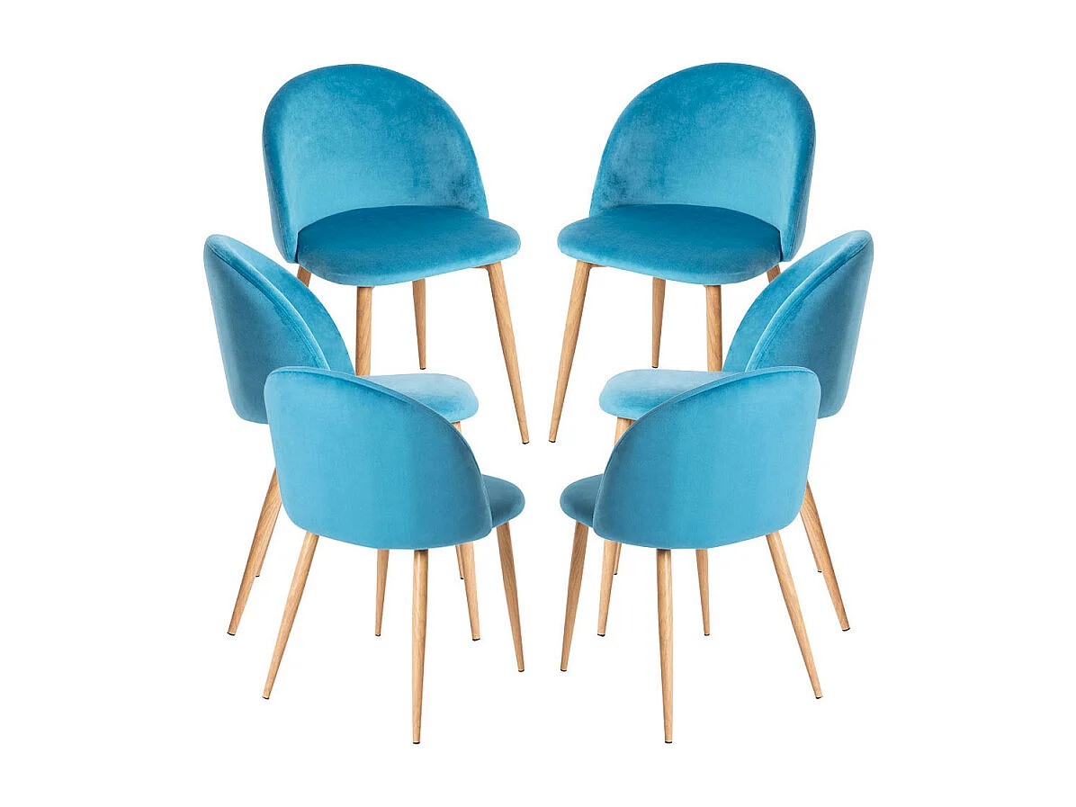 Packs Sillas Comedor - Pack 6 Sillas Vint Terciopelo - Verde azulado