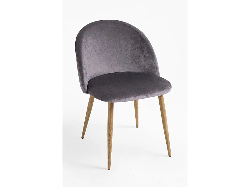 Sillas Comedor - Silla Vint Terciopelo - Gris oscuro