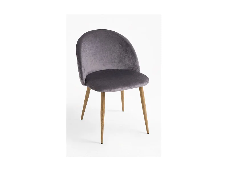Sillas Comedor - Silla Vint Terciopelo - Gris oscuro