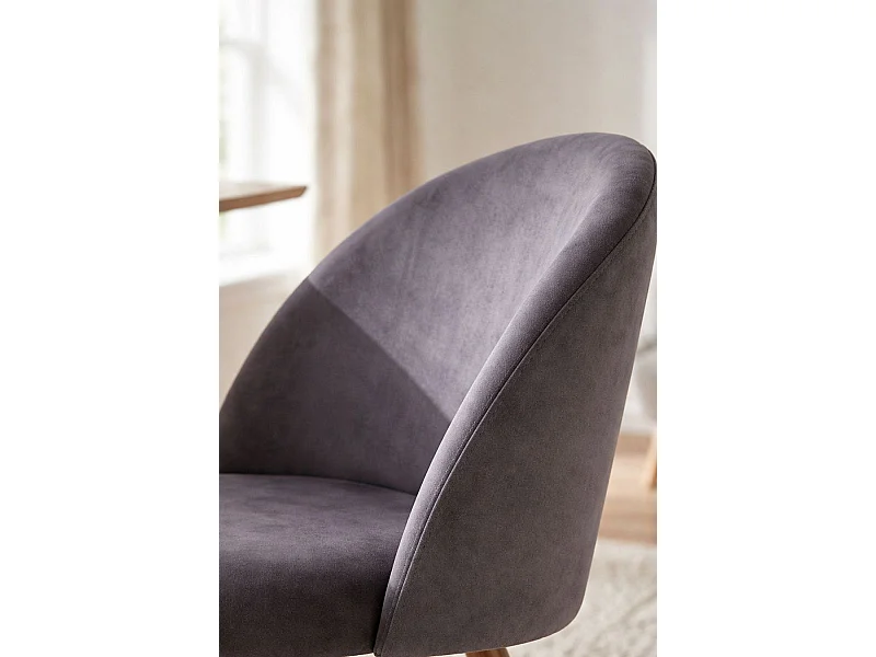 Sillas Comedor - Silla Vint Terciopelo - Gris oscuro