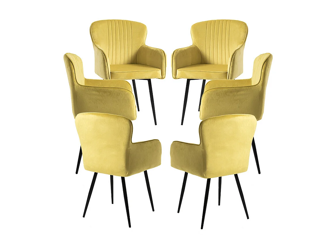 Packs Sillas Comedor - Pack 6 Sillas Dalye Terciopelo - Amarillo