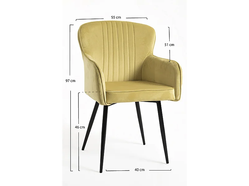 Packs Sillas Comedor - Pack 6 Sillas Dalye Terciopelo - Amarillo