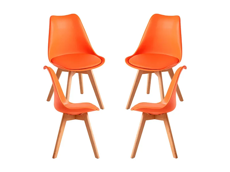 Packs Sillas Comedor - Pack 4 Sillas Synk Basic - Naranja