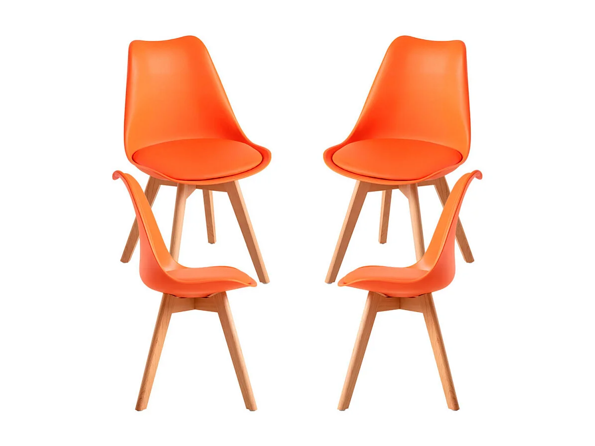 Packs Sillas Comedor - Pack 4 Sillas Synk Basic - Naranja