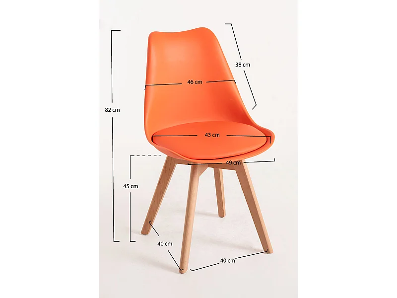 Packs Sillas Comedor - Pack 4 Sillas Synk Basic - Naranja