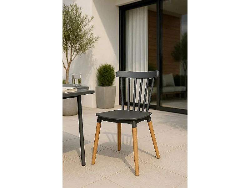 Sillas Comedor - Silla Leka - Gris oscuro