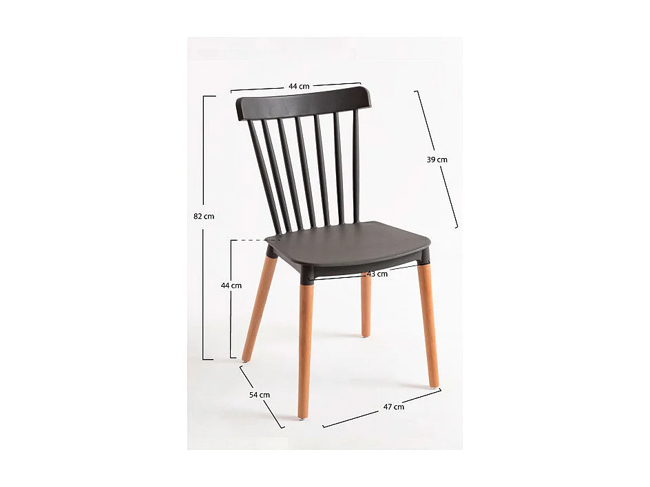 Sillas Comedor - Silla Leka - Gris oscuro