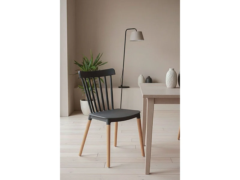 Sillas Comedor - Silla Leka - Gris oscuro