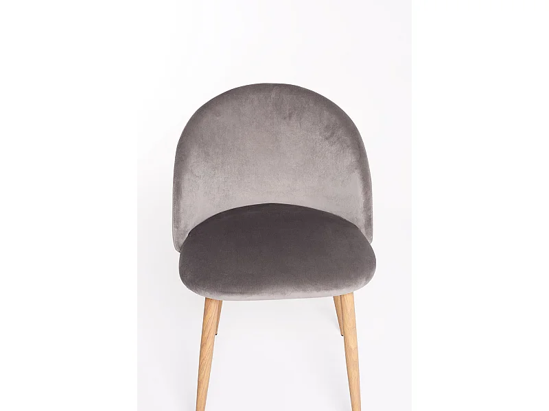 Sillas Comedor - Silla Vint Terciopelo - Gris claro