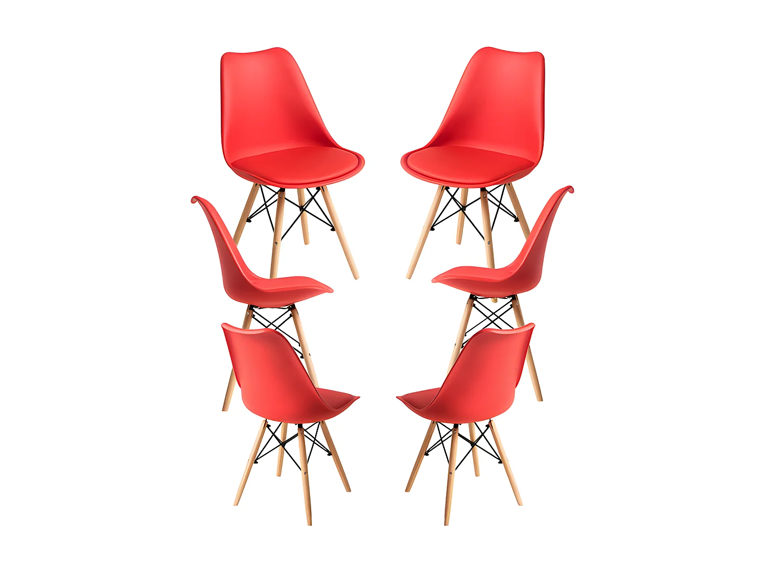 Pack 6 Sillas Tilsen - Rojo