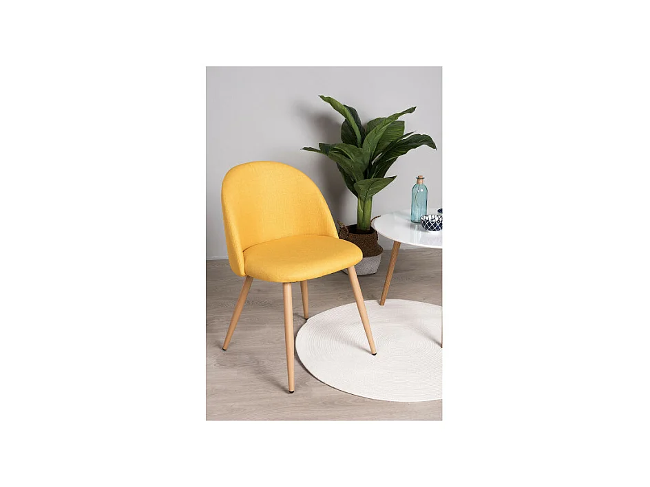 Sillas Comedor - Silla Vint Tela - Amarillo