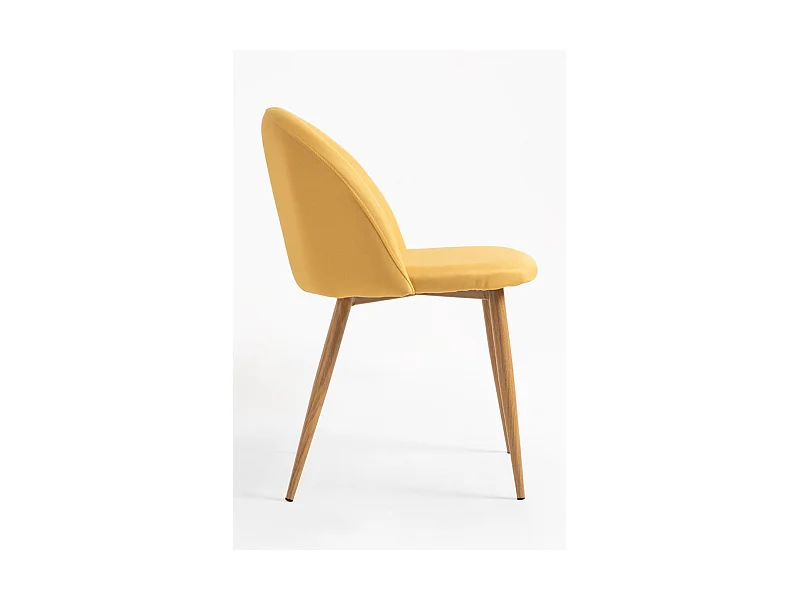 Sillas Comedor - Silla Vint Tela - Amarillo