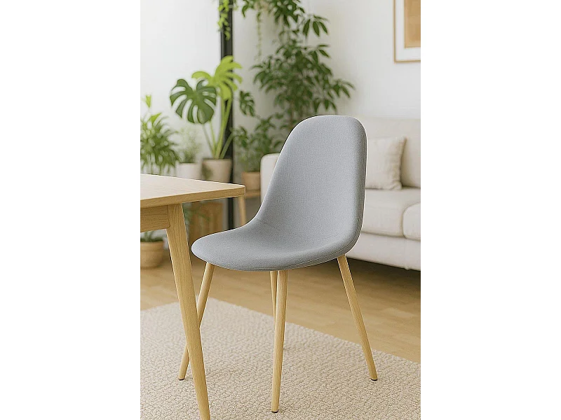 Sillas Comedor - Silla Teok Tela - Gris claro