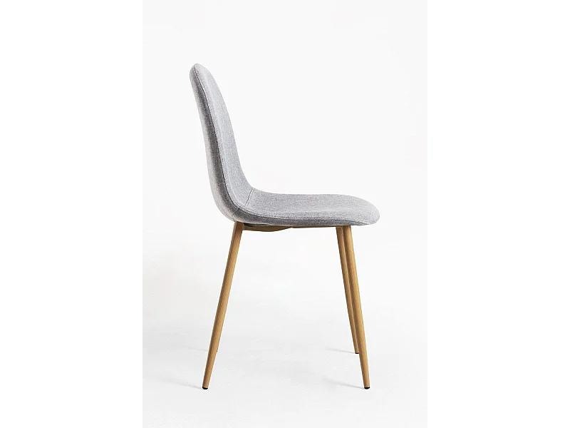 Sillas Comedor - Silla Teok Tela - Gris claro