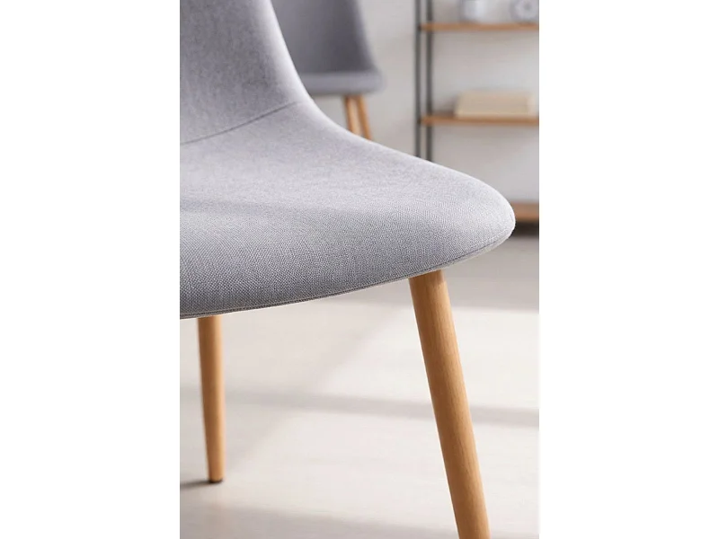 Sillas Comedor - Silla Teok Tela - Gris claro