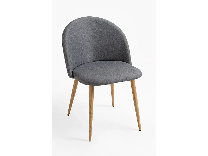 Sillas Comedor - Silla Vint Tela - Gris oscuro