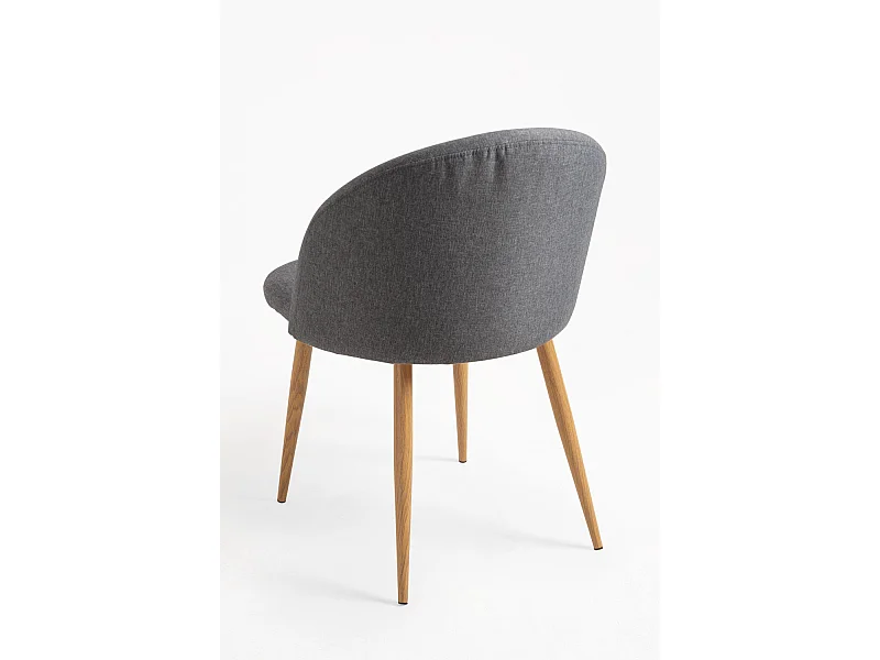 Sillas Comedor - Silla Vint Tela - Gris oscuro