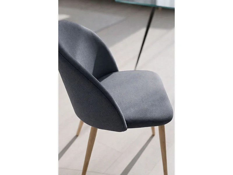 Sillas Comedor - Silla Vint Tela - Gris oscuro