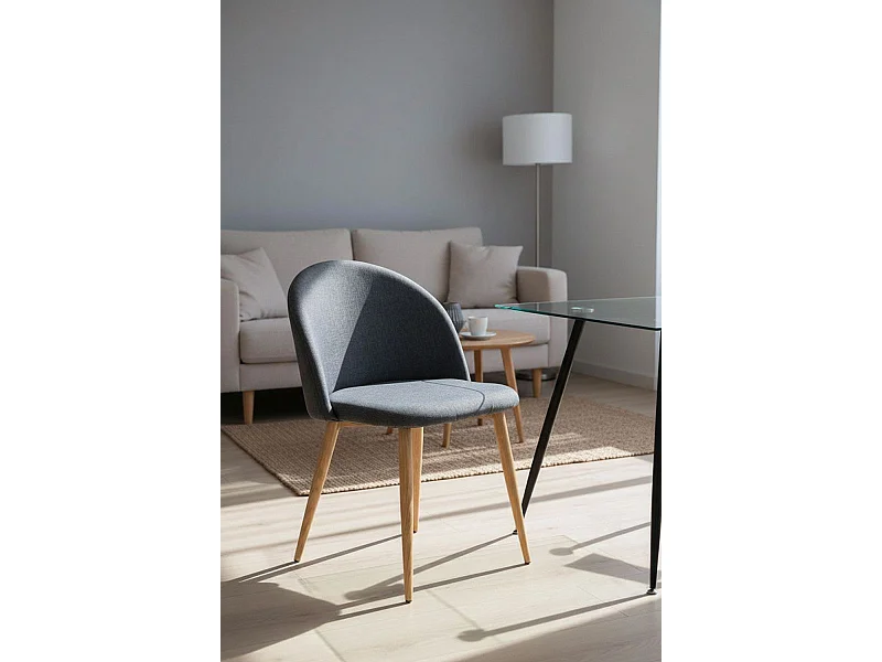 Sillas Comedor - Silla Vint Tela - Gris oscuro