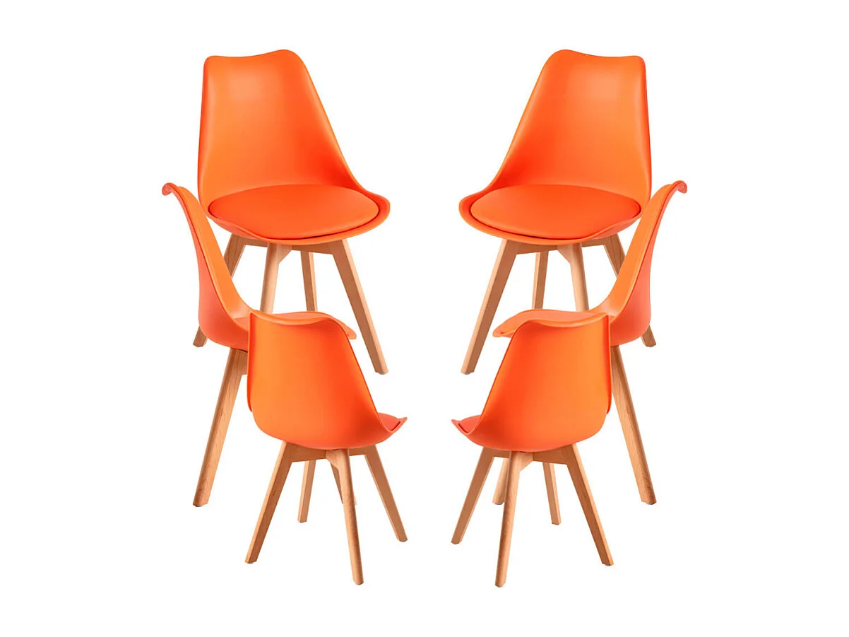 Packs Sillas Comedor - Pack 6 Sillas Synk Basic - Naranja