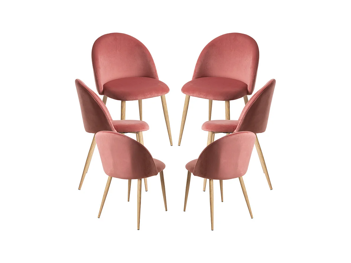 Packs Sillas Comedor - Pack 6 Sillas Vint Terciopelo - Rosa