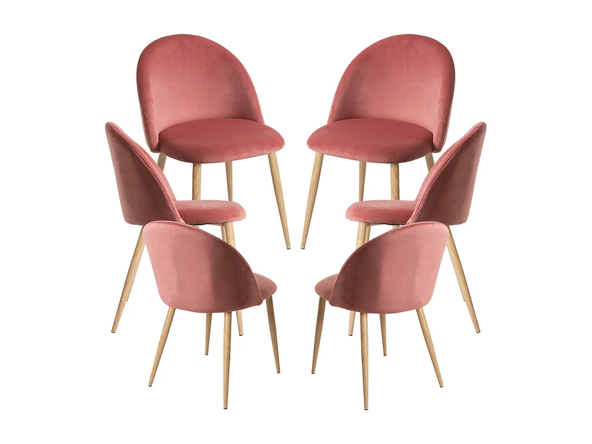 Packs Sillas Comedor - Pack 6 Sillas Vint Terciopelo - Rosa