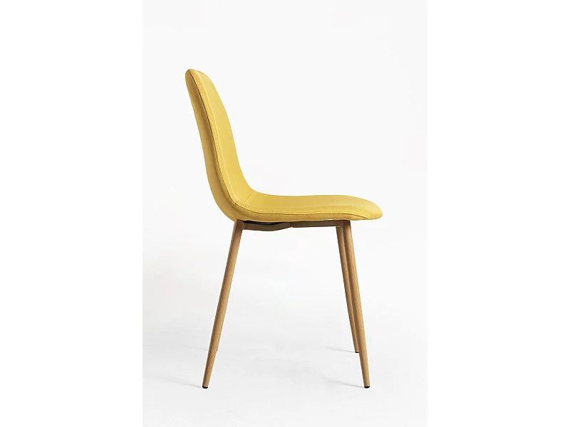 Sillas Comedor - Silla Teok Tela - Amarillo