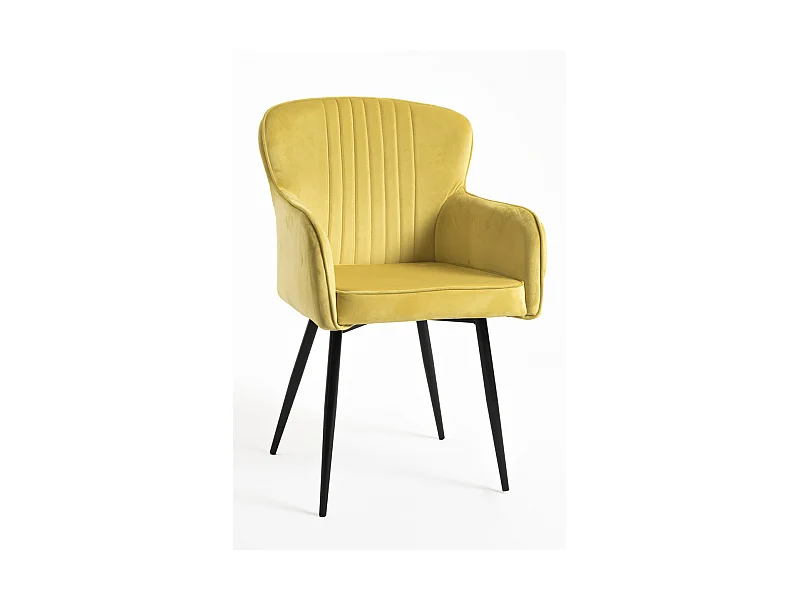 Packs Sillas Comedor - Pack 2 Sillas Dalye Terciopelo - Amarillo