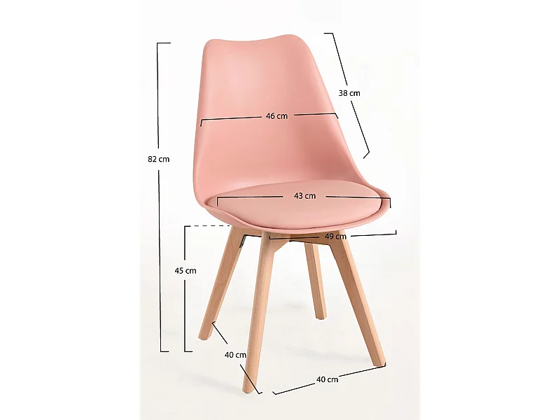 Packs Sillas Comedor - Pack 2 Sillas Synk Basic - Rosa Avellana