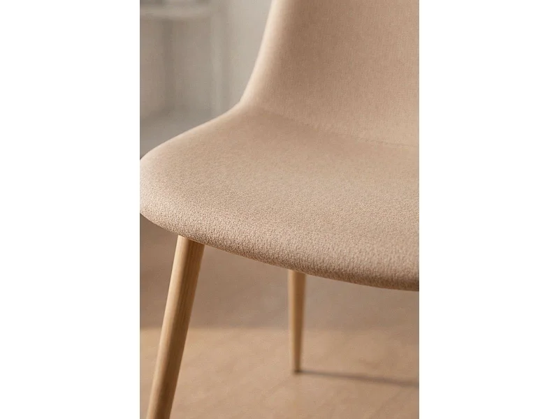 Sillas Comedor - Silla Teok Tela - Marrón arena