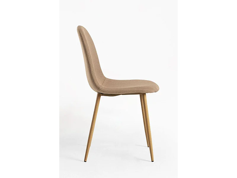 Sillas Comedor - Silla Teok Tela - Marrón arena