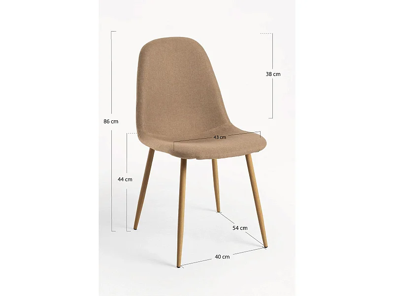 Sillas Comedor - Silla Teok Tela - Marrón arena