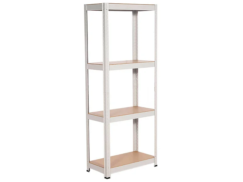 Rayonnage en métal blanc avec 4 étagères réglables 148x60x30cm 240Kg 7house