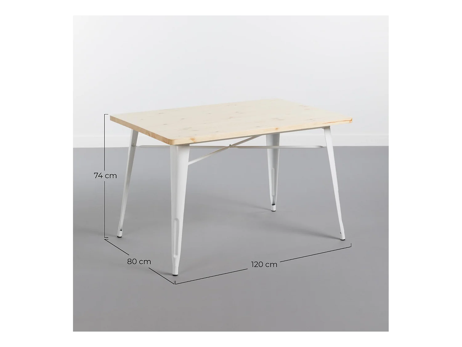 Mesa de Comedor Rectangular Iron Wood 120x80x74cm Thinia Home