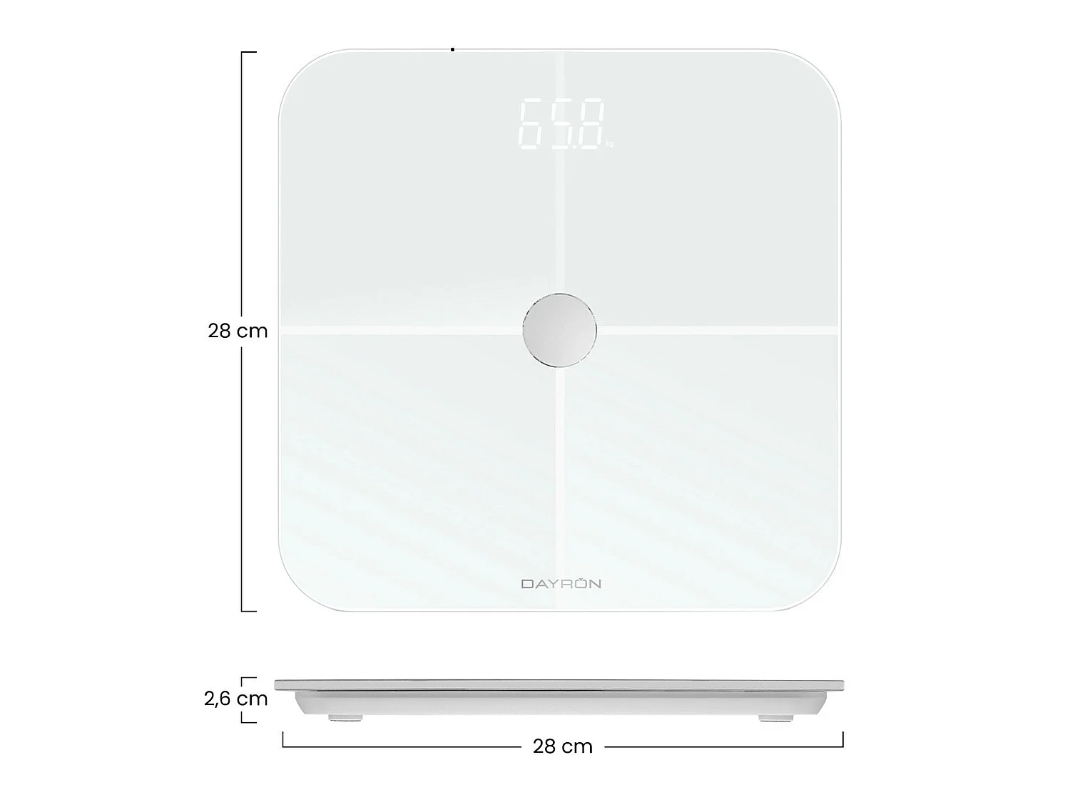 Bilancia pesapersone intelligente Bluetooth con APP fino a 8 profili di salute Dayron