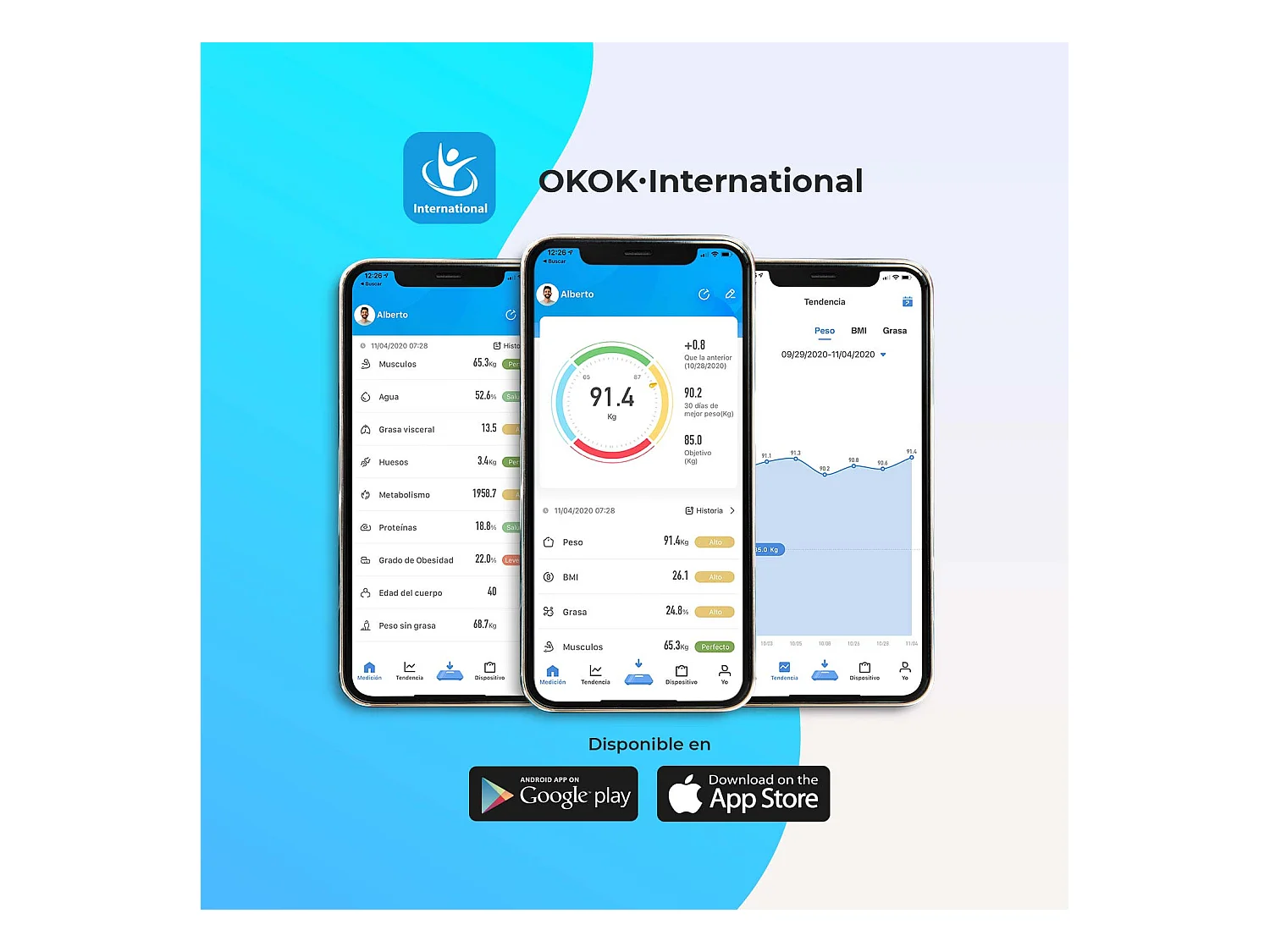 Bilancia pesapersone intelligente Bluetooth con APP fino a 8 profili di salute Dayron
