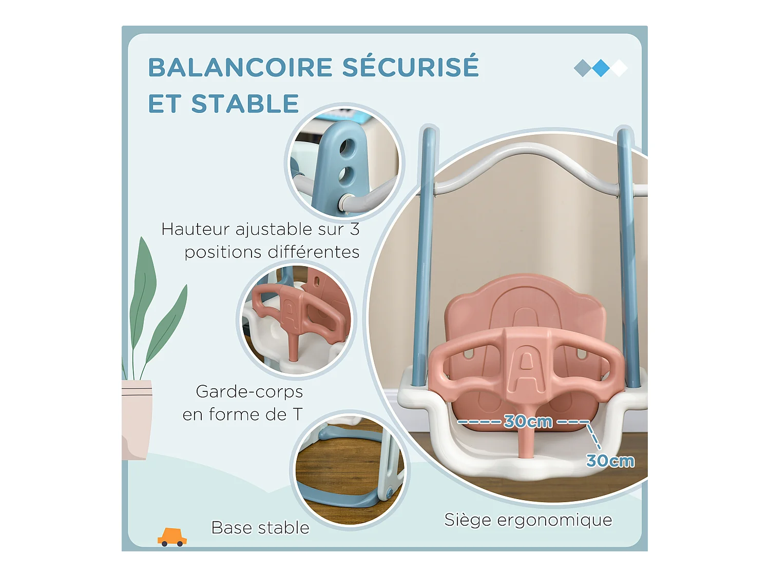 Portique enfant toboggan et balançoire avec panier de basket-ball aire de jeux 3 en 1 usage intérieur et extérieur dim. 200 x 150 x 100 cm