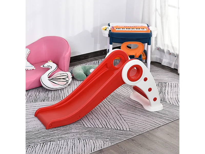 Toboggan enfant pliable 3 à 6 ans usage intérieur extérieur dim. 120L x 50l x 56H cm HDPE rouge