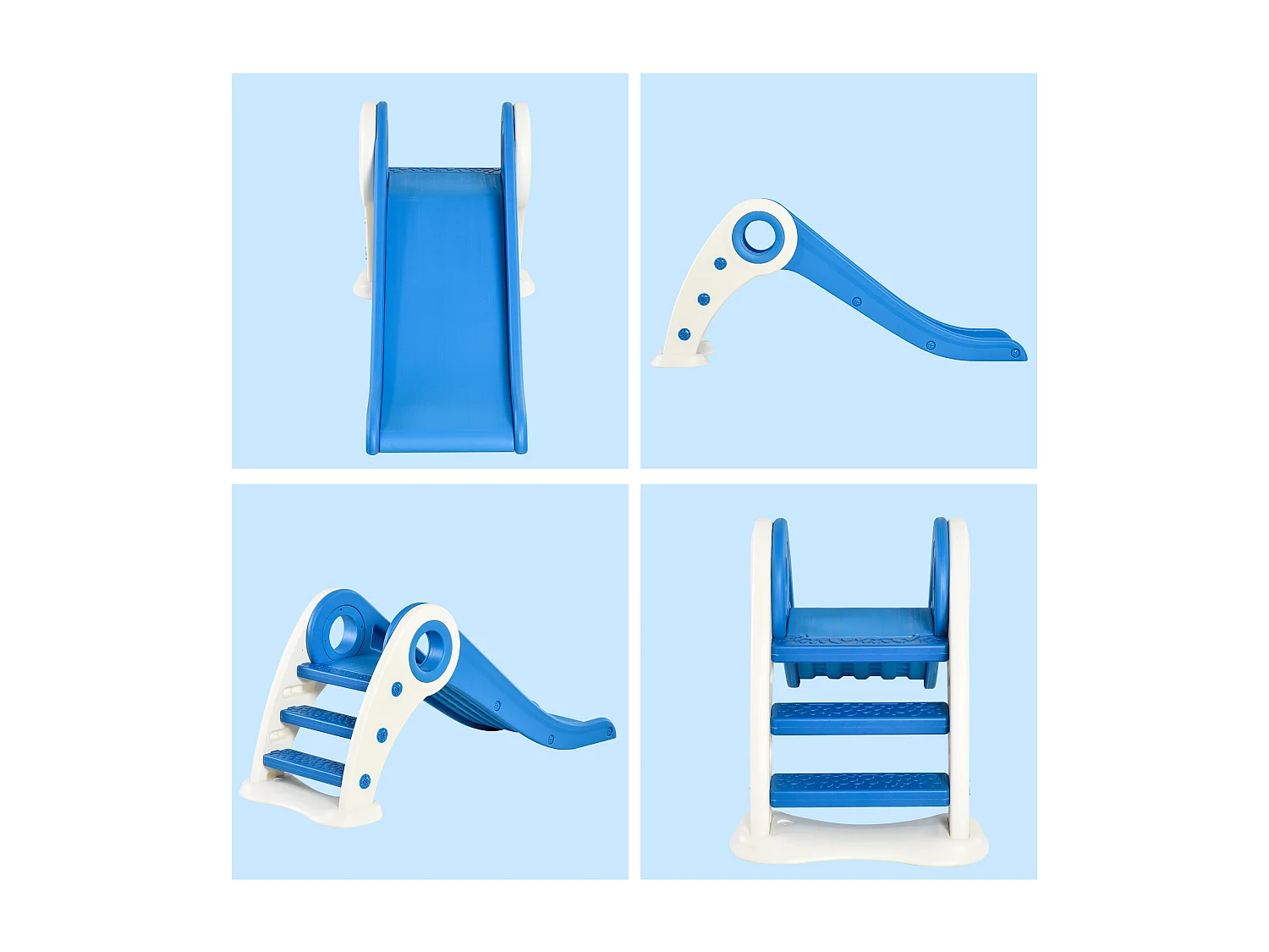 Toboggan enfant pliable 3 à 6 ans usage intérieur extérieur dim. 120L x 50l x 56H cm HDPE bleu
