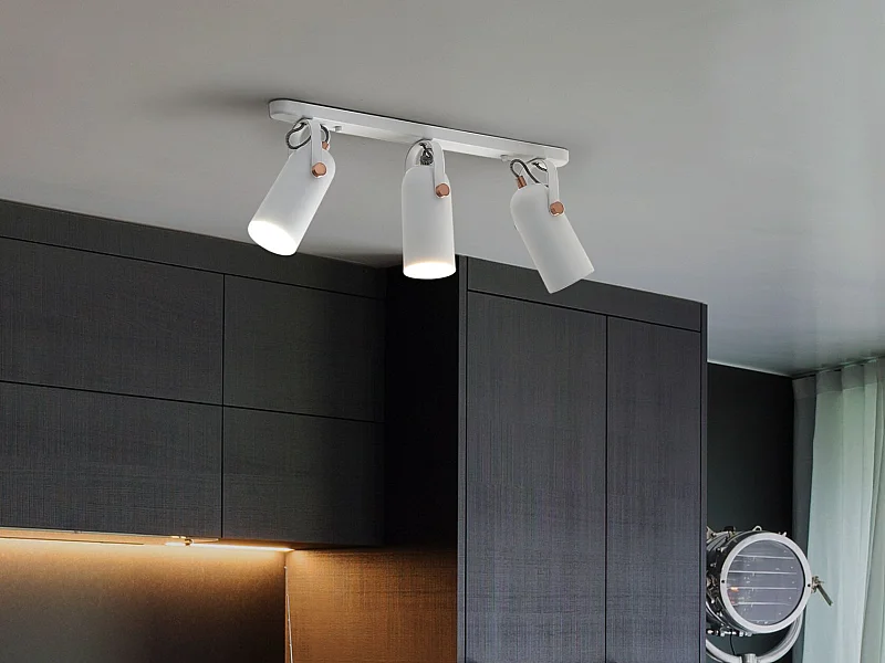 Wandleuchte Metall weiß 3-flammig Deckenleuchte Wandlampe Modern Tyria