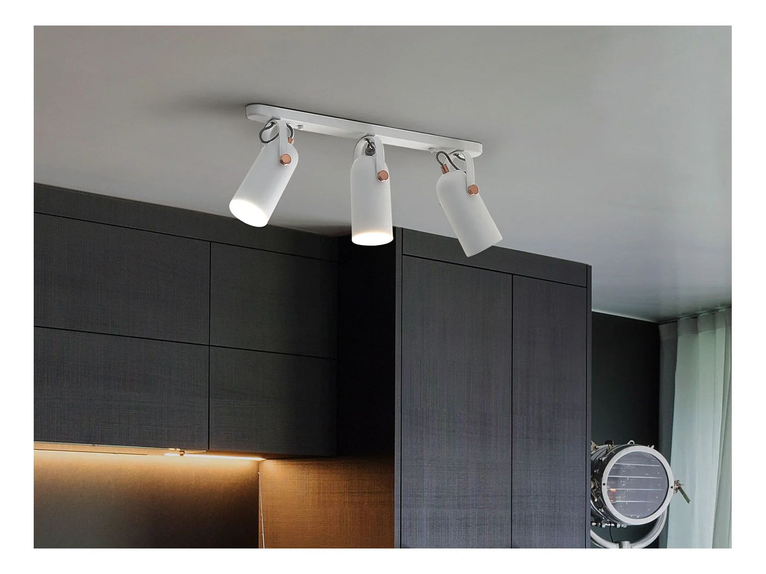 Wandleuchte Metall weiß 3-flammig Deckenleuchte Wandlampe Modern Tyria