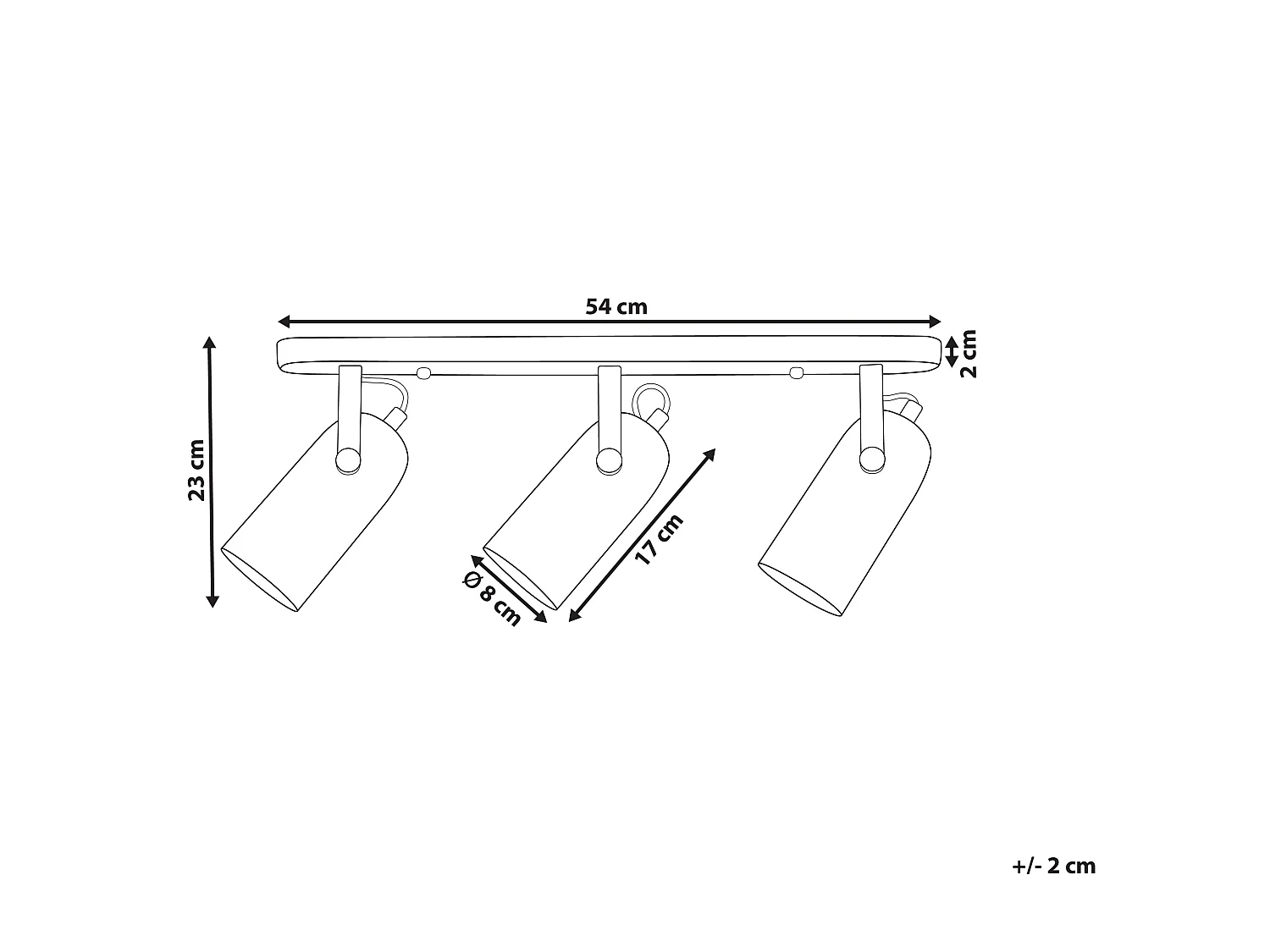 Faretto a 3 luci TYRIA Regolabile Metallo Bianco