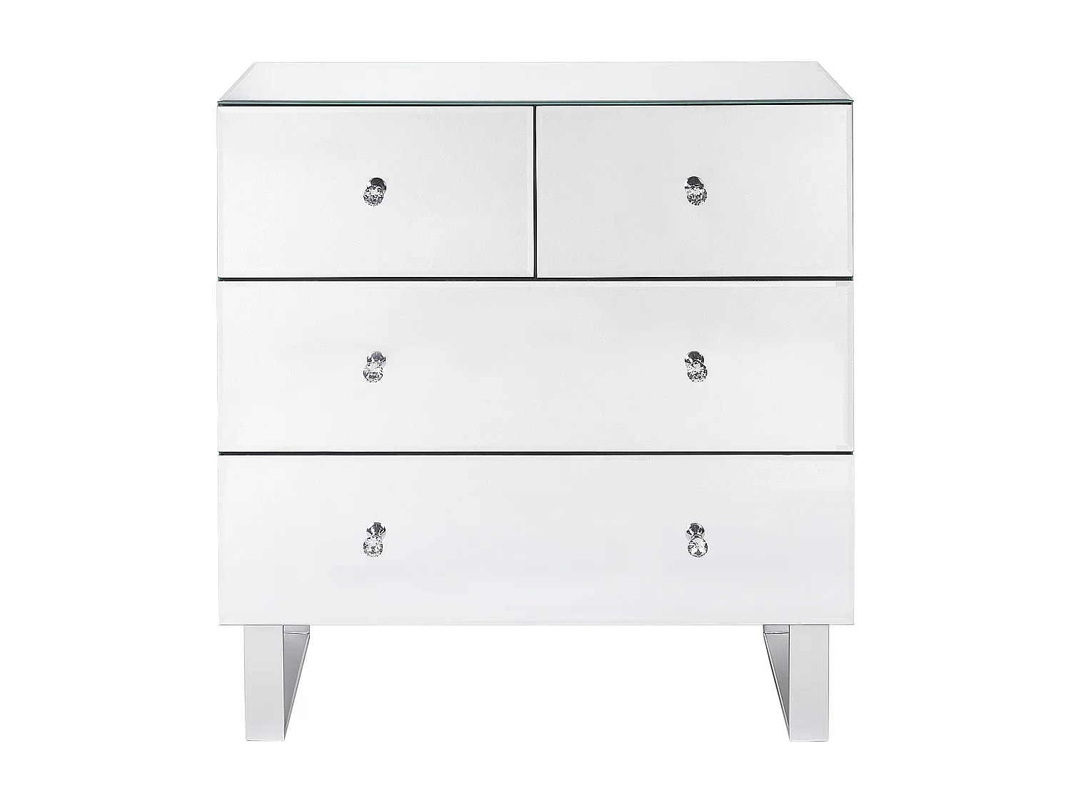 Commode à 5 tiroirs NESLE Miroir argenté