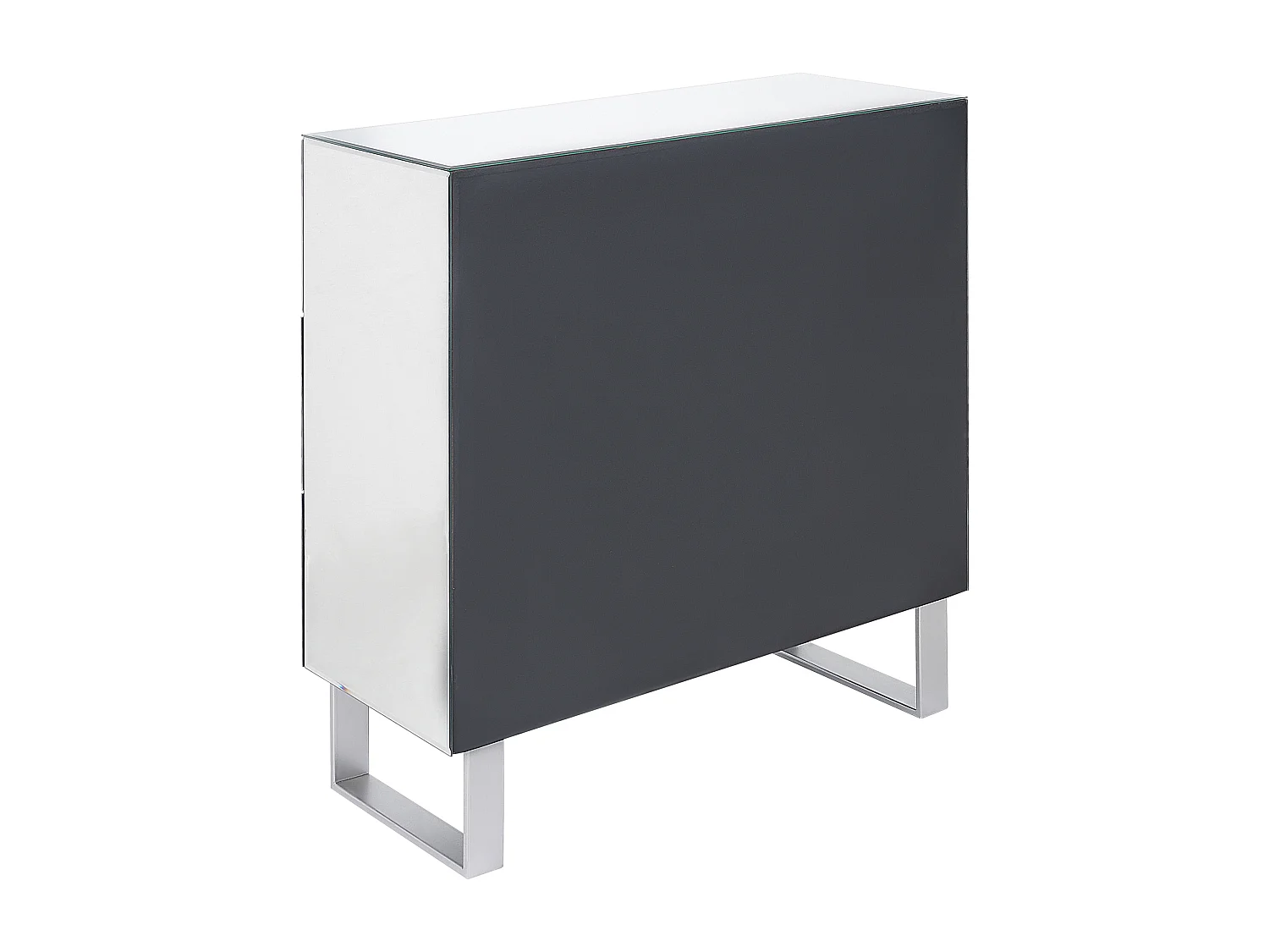 Commode à 5 tiroirs NESLE Miroir argenté