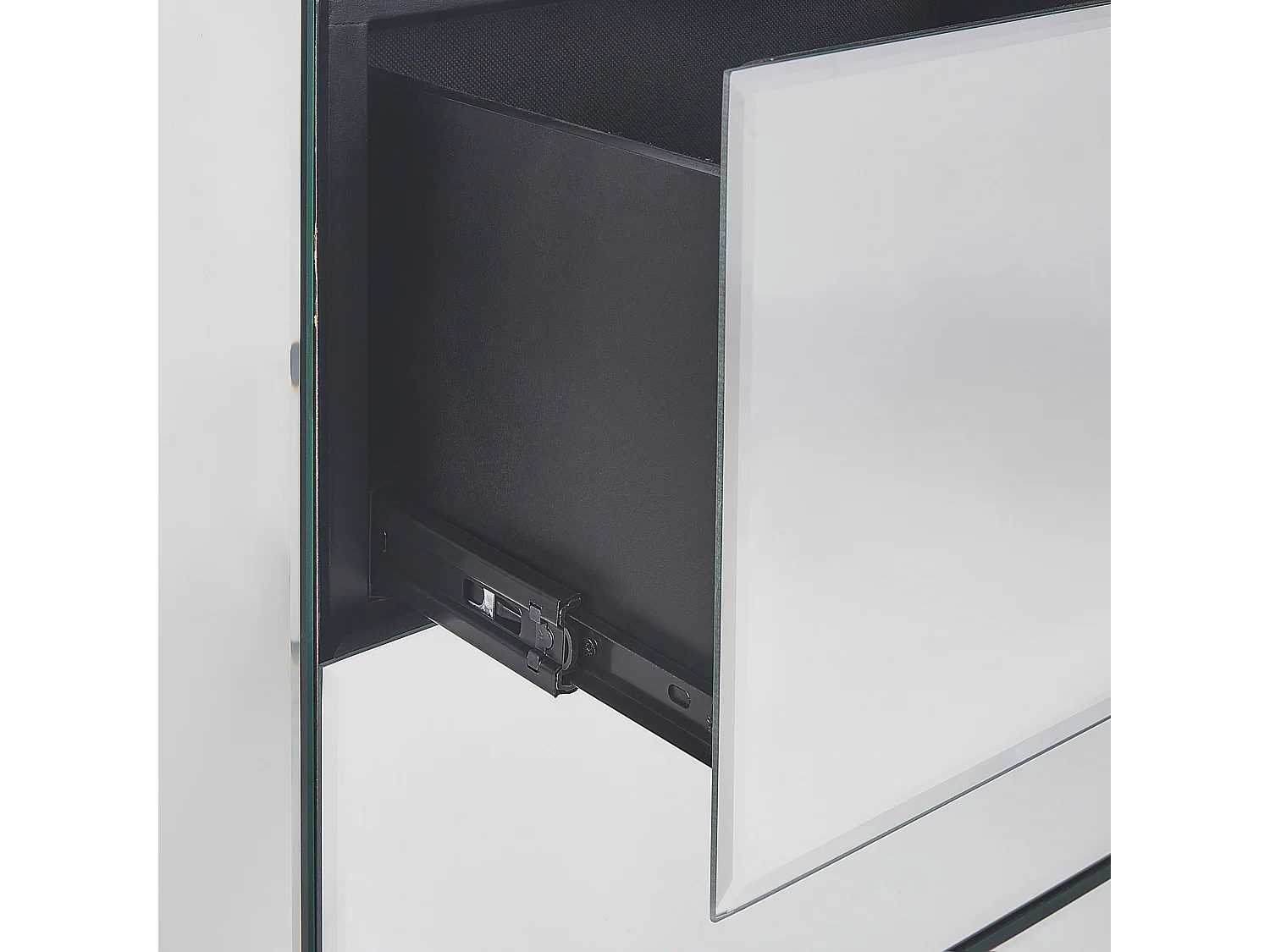 Commode à 5 tiroirs NESLE Miroir argenté