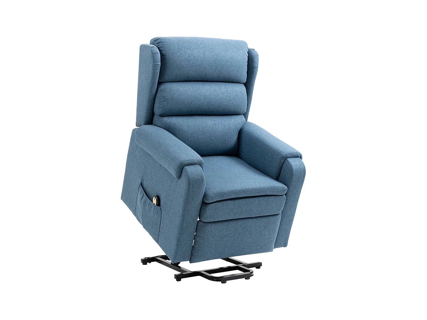 Fauteuil de relaxation électrique fauteuil releveur inclinable avec repose-pied ajustable télécommande tissu bleu