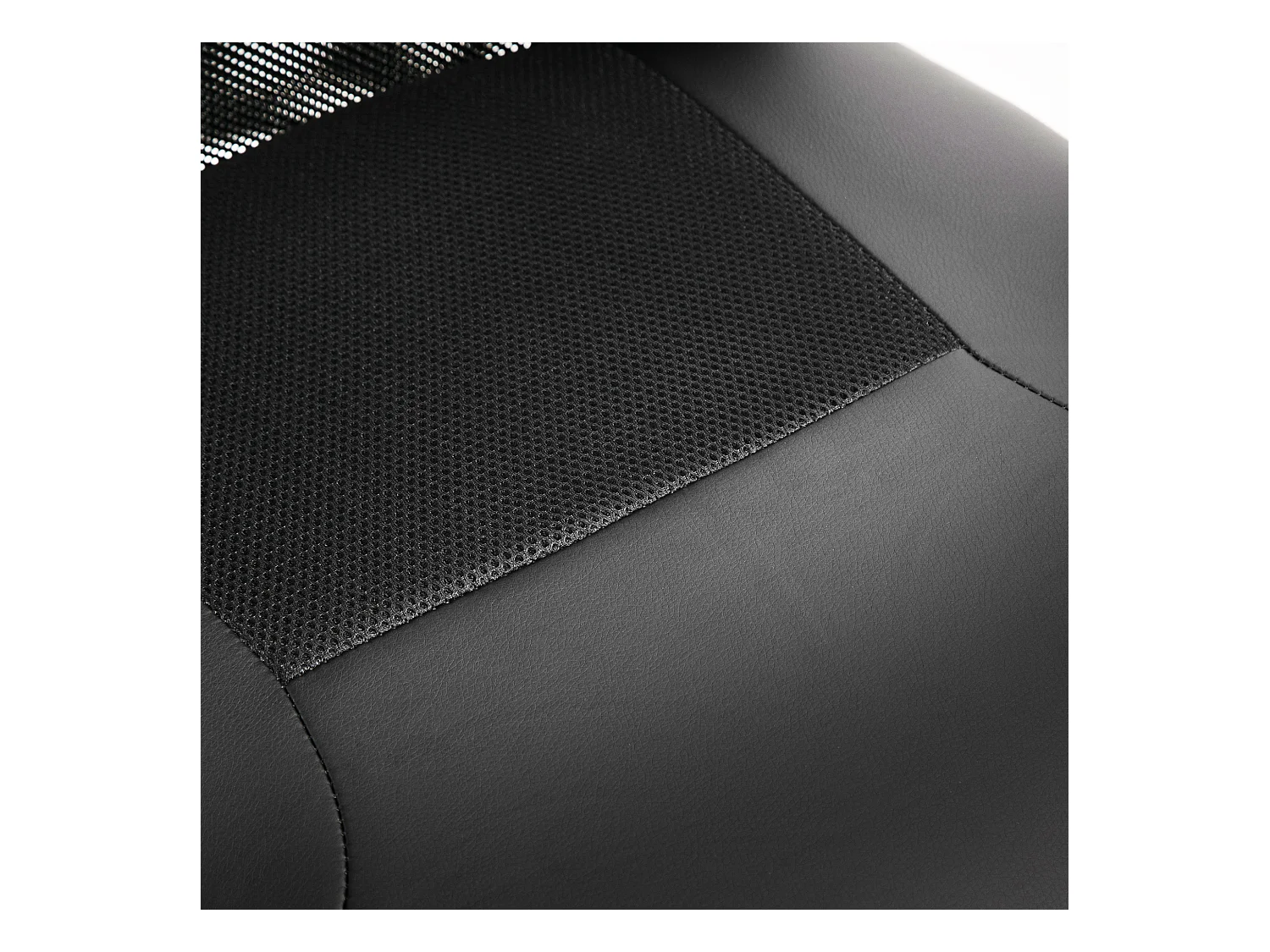 Fauteuil de bureau ergonomique hauteur assise réglable pivotant 360° revêtement synthétique et maille noir