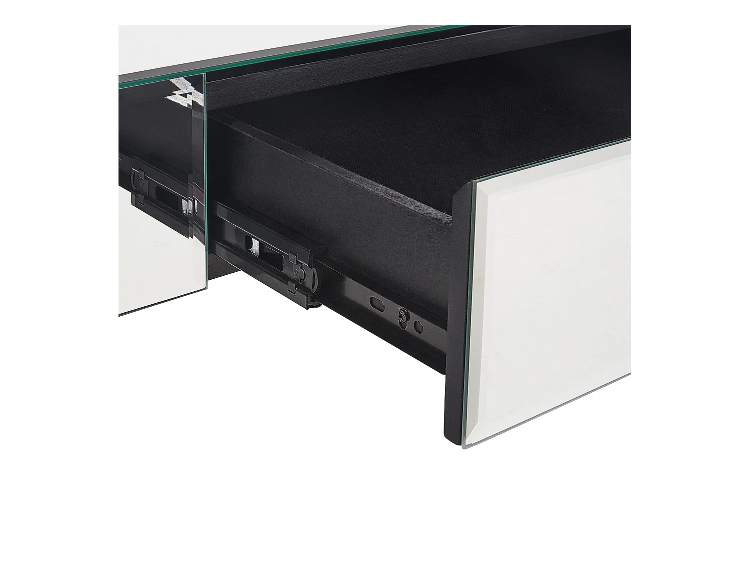 Stolik kawowy NESLE Lustrzany srebrny ze schowkiem